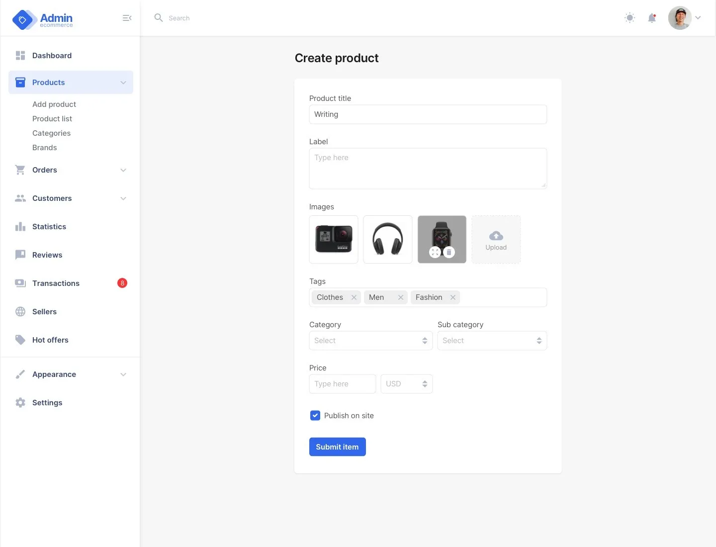Screenshot UI design forms