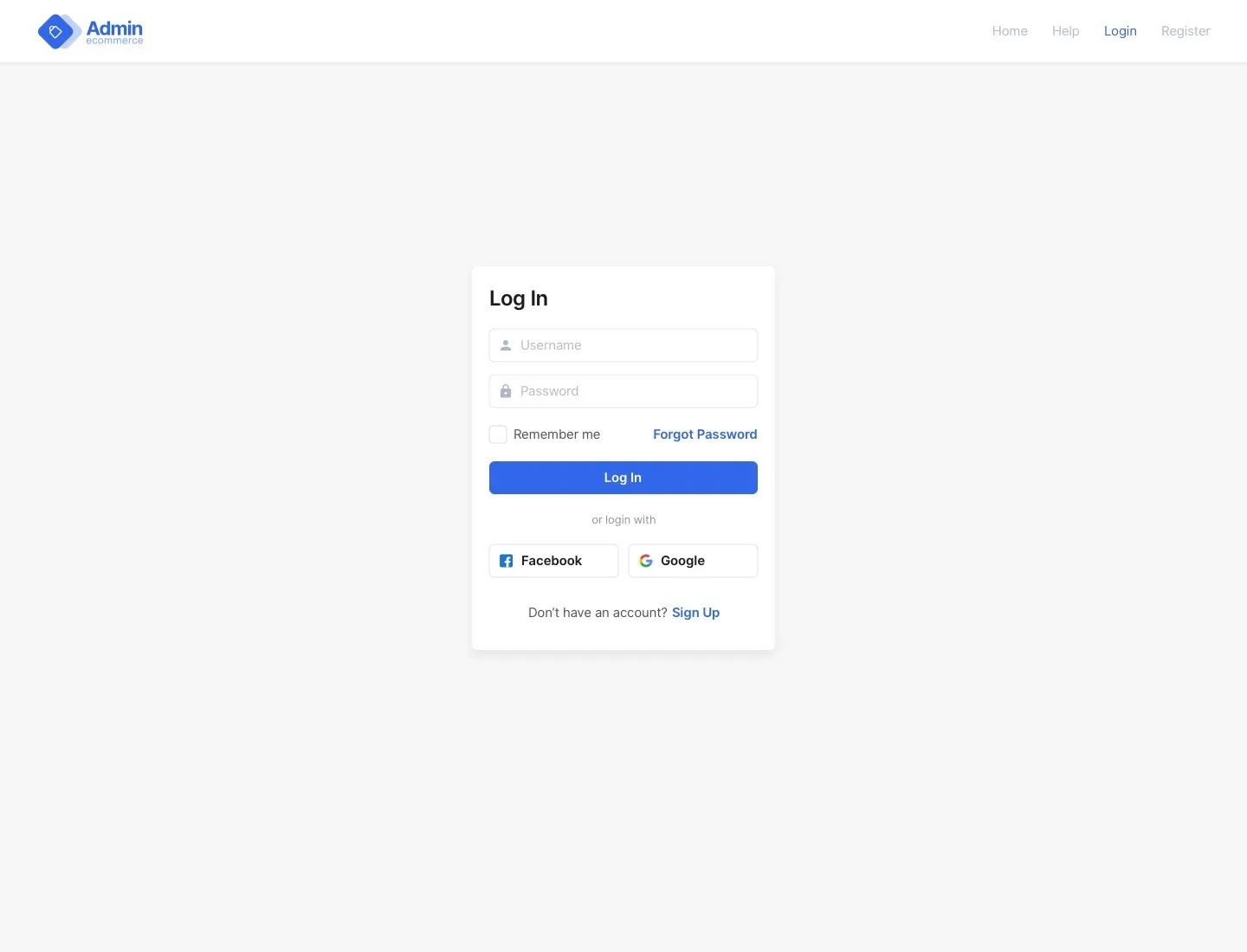 Screenshot login page design